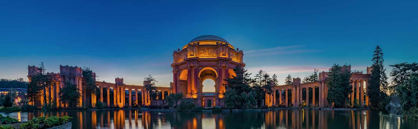 Palace of Fine Arts at sunset