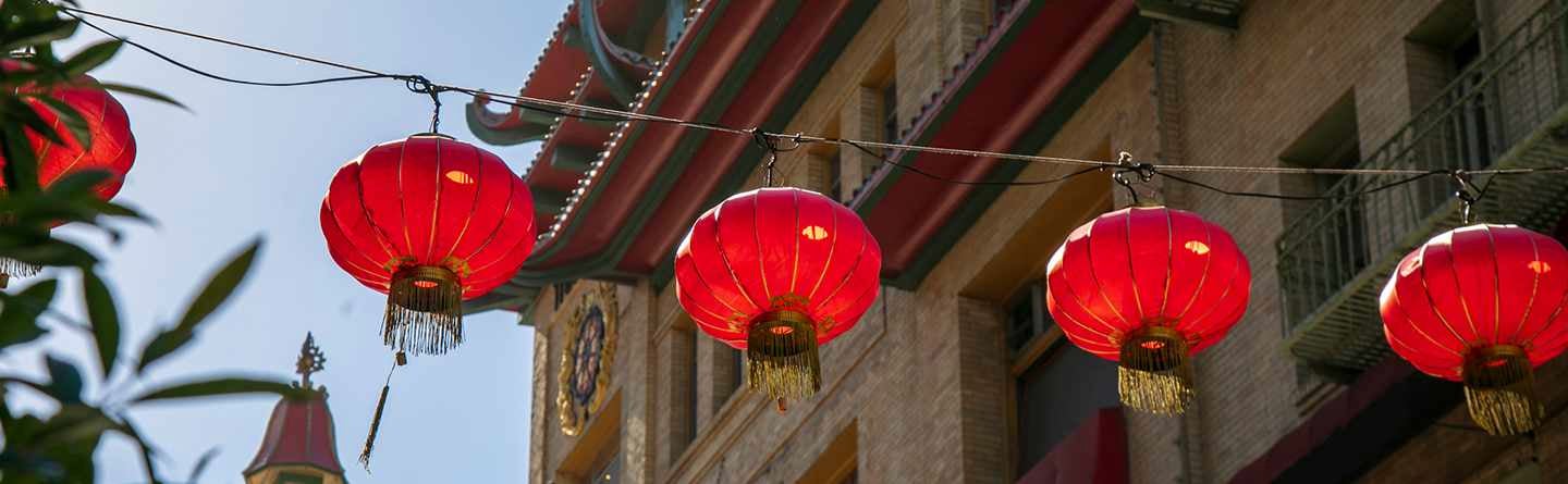 Chinese lanterns hanging in San Francisco's Chinatown